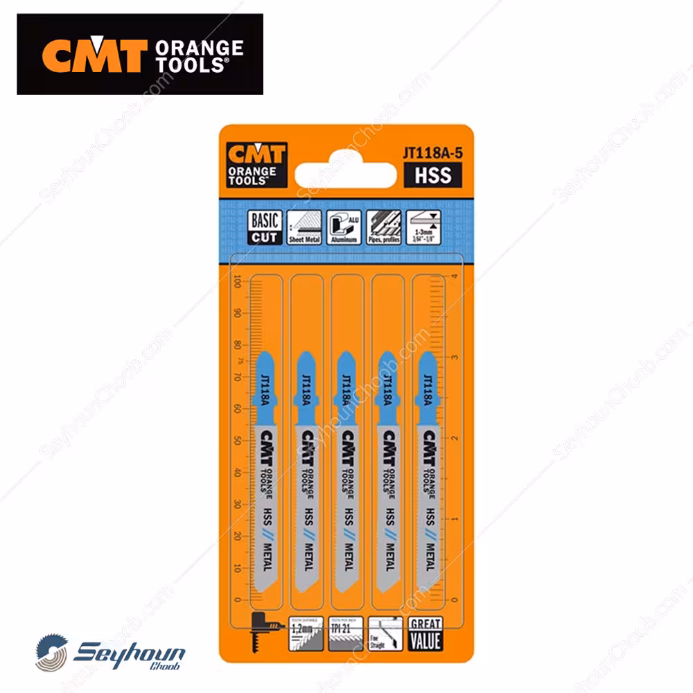 پک 5 عددی تیغ اره عمود بر فلز بر سی ام تی مدل CMT JT118B-5