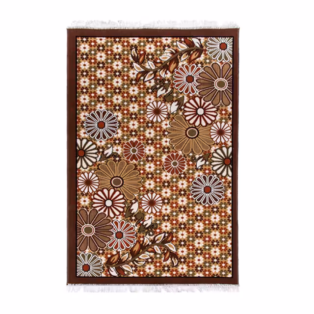 گلیم ماشینی دنیای فرش طرح گلبرگ