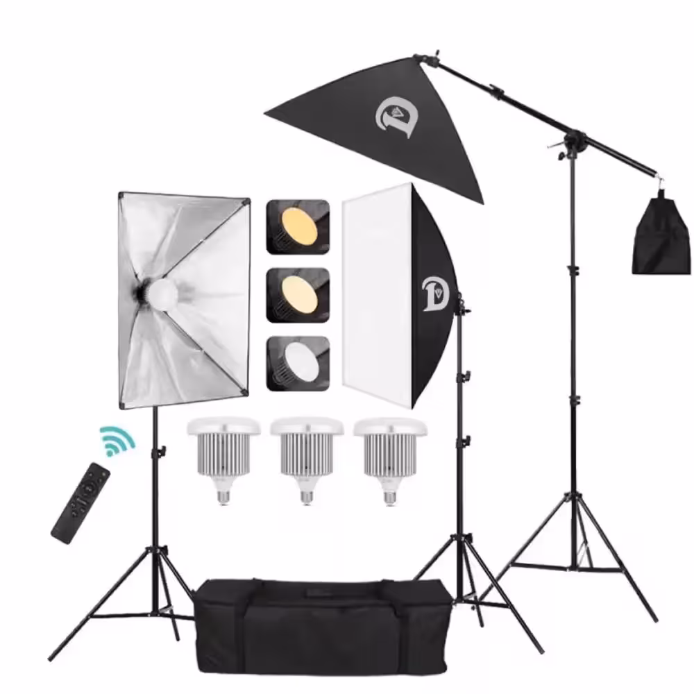 كيت سه شاخه ويديو لامپ به همراه سافت باكس دياموند و سه پايه