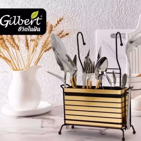 جا قاشقی آویزدار سه قلو طلایی گیلبرت 6108