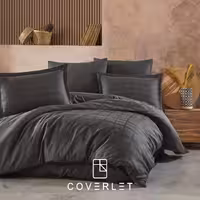 روتختی مشکی کاوری طرح‌دار دونفره مدل Marsela