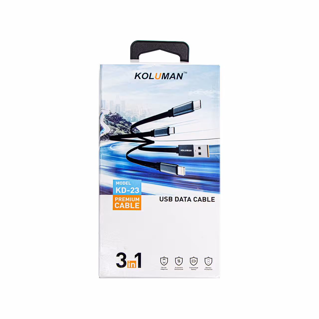 کابل تبدیل USB به USB-C لایتنینگ کلومن مدل KD-23 طول 1 متر