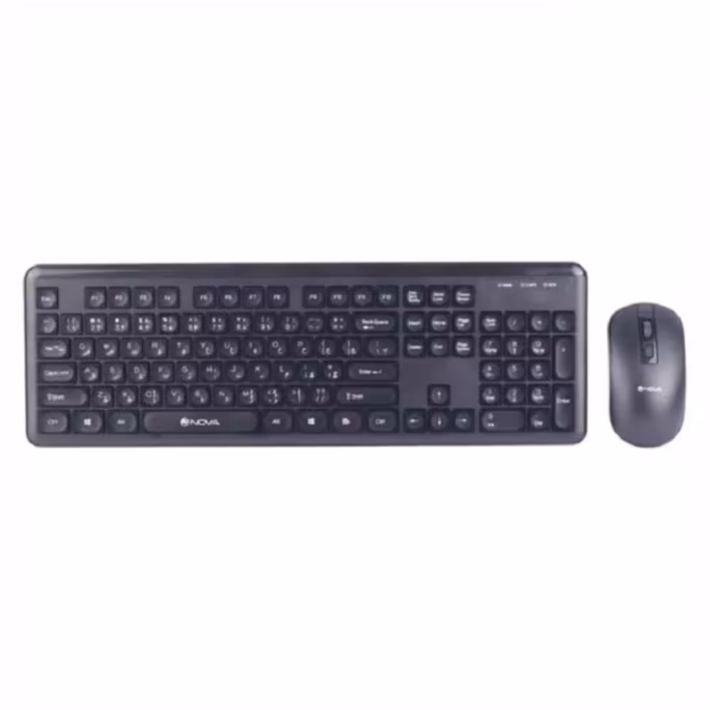 کیبورد و ماوس بی سیم نوا مدل NKM- 1402NKM-1402 NOVA Wireless Keyboard and Mouse