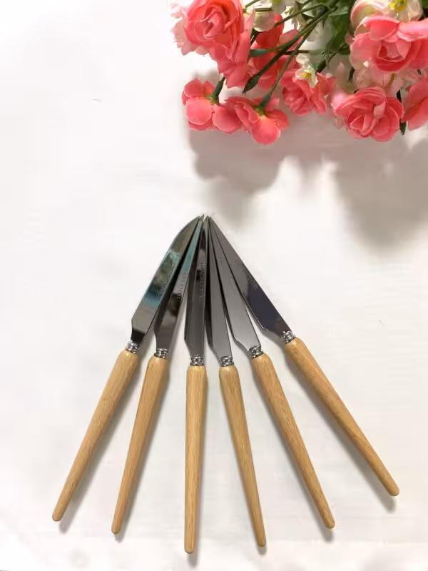 کارد میوه خوری دسته چوبی 6 عددی