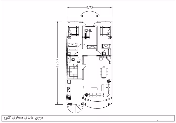 خرید و دانلود نقشه خانه مسکونی 18*10