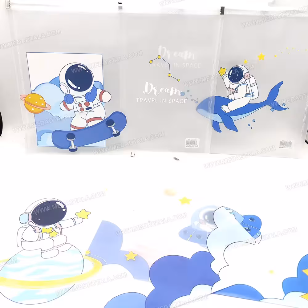 پوشه زیپ دار سایز A4 طرح فضانورد