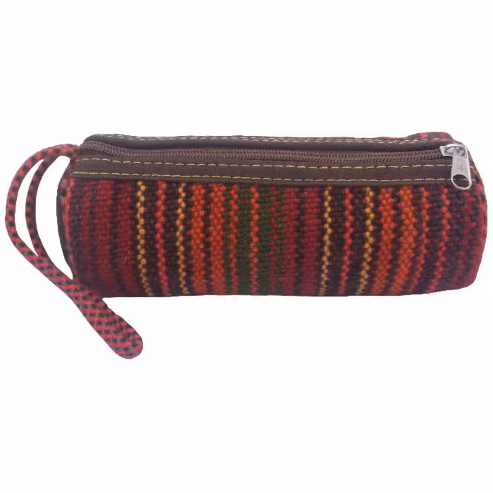 جامدادی گلیم دستباف  کد JAMEDGLI10  نفیس  زیپ قوی  رنگ نارنجی قرمز آجری