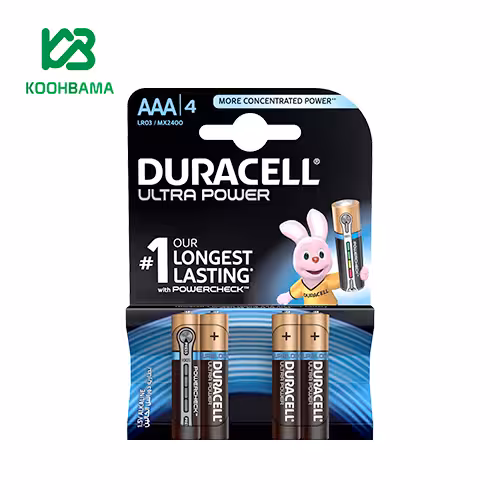 باتری نیم قلمی دوراسل مدل Ultra Power بسته 4 عددی