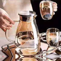 پارچ و لیوان پیرکس رنگ شامپاینی برند Arow