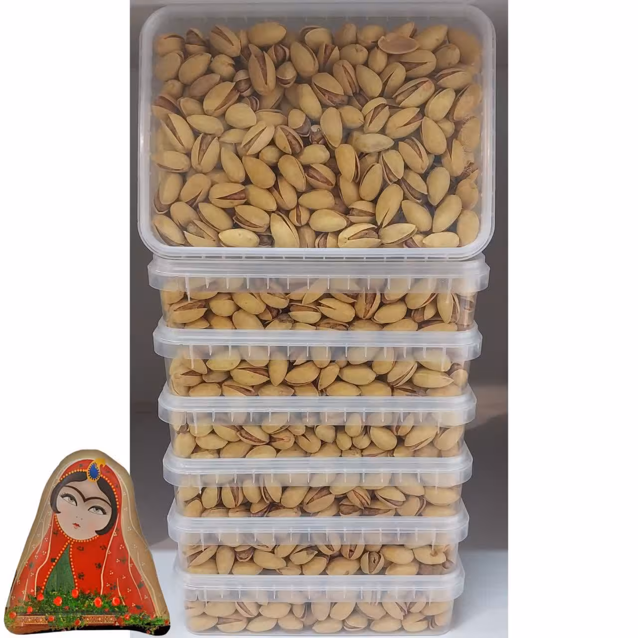 پسته اکبری برشته شور خندان درشت درجه یک و تازه (350 گرمی)