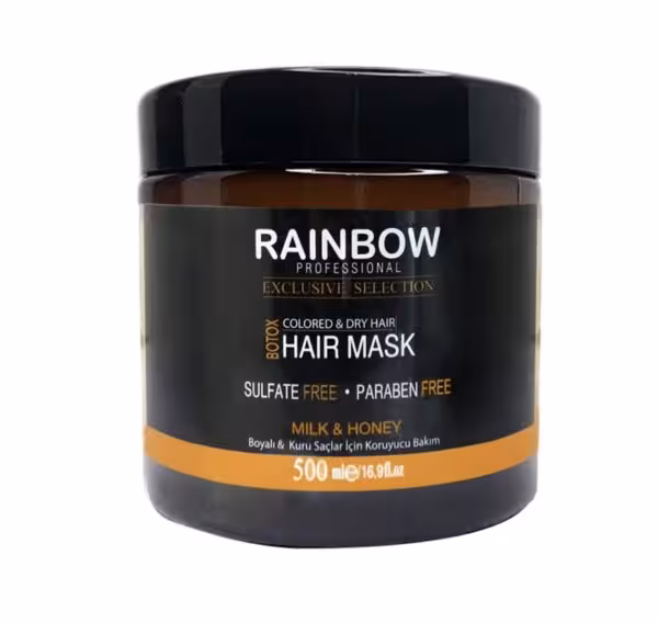 ماسک مو فاقد سولفات Rainbow حاوی شیر و عسل Milk and Honey حجم 500 میل