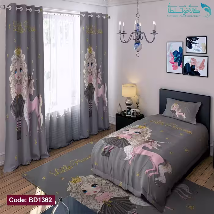 روتختی طرح پرنسس و تک شاخ یکنفره کد BD1362
