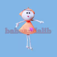 عروسک آویز ملیحه نارنجی 18 سانتی
