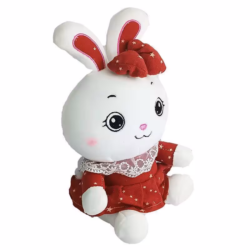 عروسک خرگوش نانو نشسته لباسدار 25 سانتی