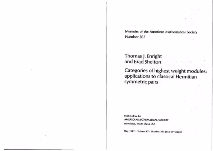 خرید و دانلود نسخه کامل کتاب Categories of Highest Weight Modules: Applications to Classical Hermitian Symmetric Pairs