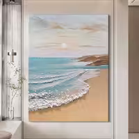 تابلو دکوراتیو نقش برجسته ساحل دریا 100*70 کد 817