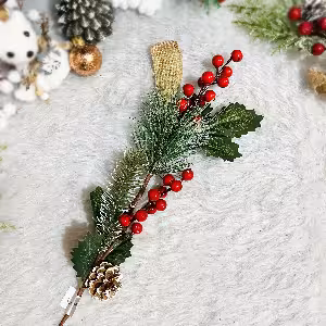 شاخه گل تزئین درخت کریسمس 60 سانت کد 5094