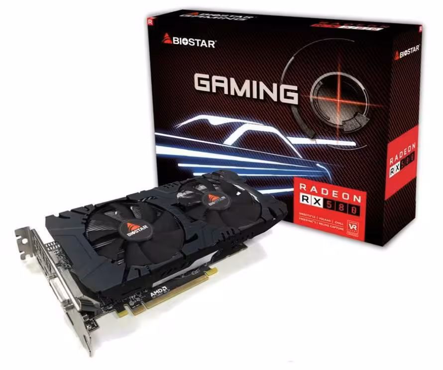 کارت گرافیک بایواستار RX580 8GB DDR5 DUAL COOLING