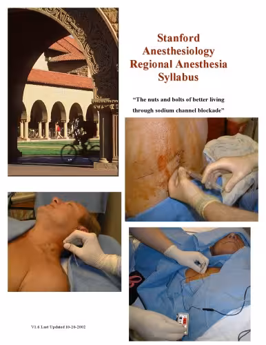 خرید و دانلود نسخه کامل کتاب Stanford Department of Anesthesiology Regional Anesthesia Syllabus Introduction