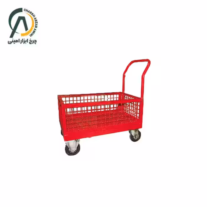 چرخ دستی چهار چرخ حفاظ دار لوله سنگین با چرخ درجه یک 300*600*900 میلی متر