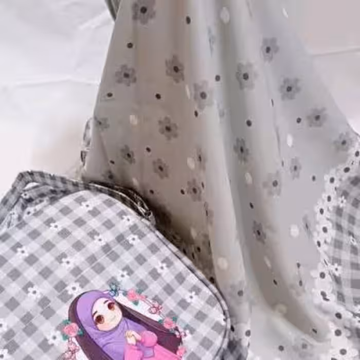 ست کیف و روسری طوسی نوجوان