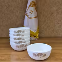 کاسه ماست خوری شقایق طوسی مجموعه 6 عددی برند گلدن اپال