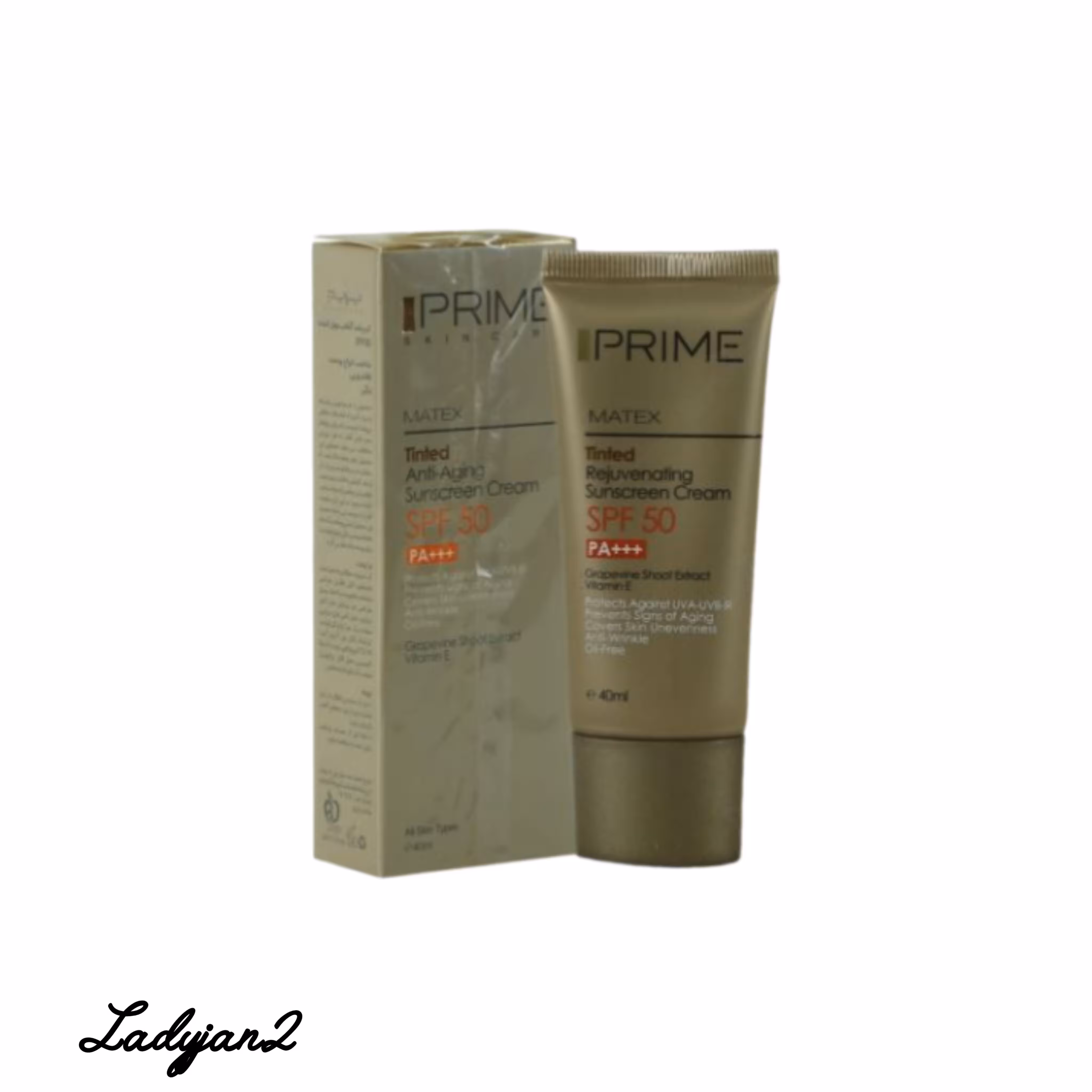کرم ضد آفتاب جوان کننده انواع پوست SPF50 (رنگی) پریم (پرایم )
