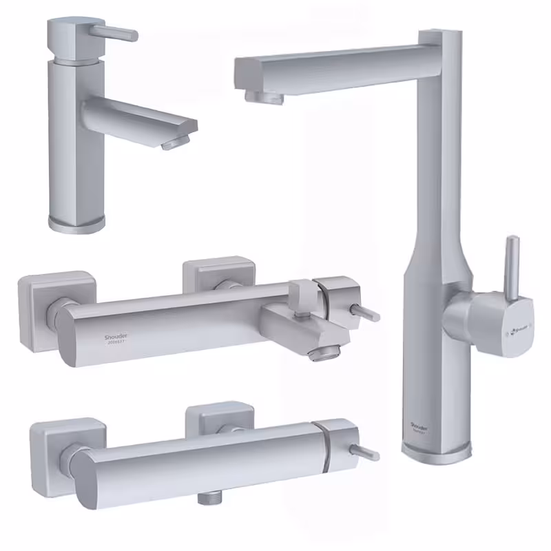 ست شیرالات شودر مدل یونیک/یونیک پلاس کروم مات