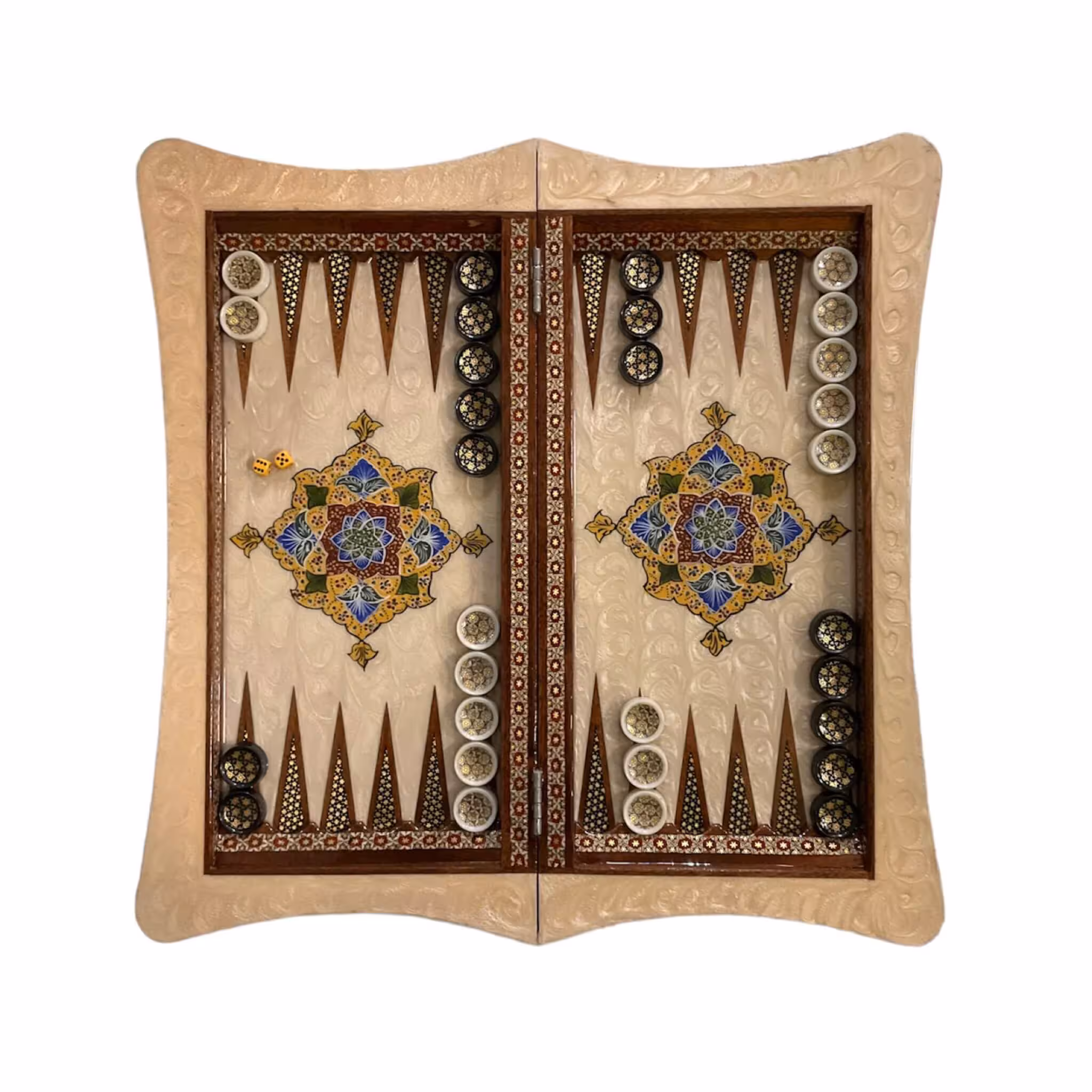 تخته نرد خاتم شیراز 60 سانتی نقاشی فروهر