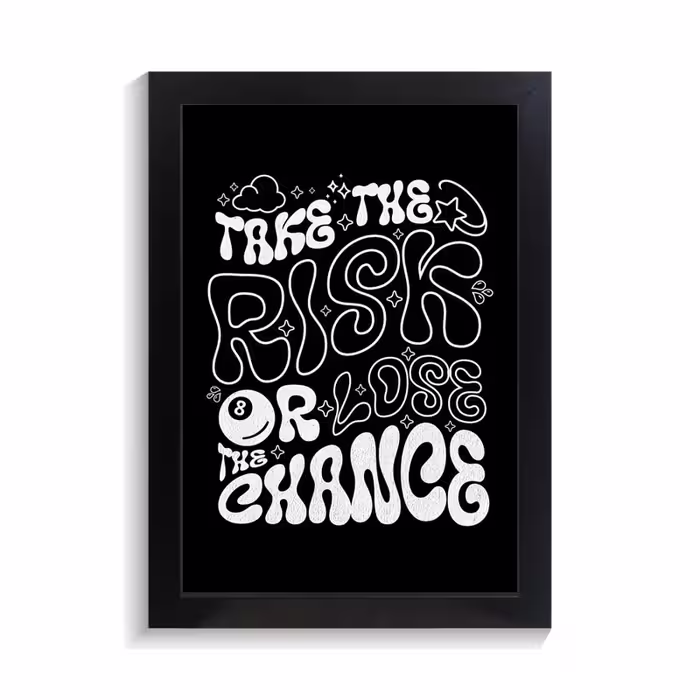 تابلو تایپوگرافی، طرح take the risk، کد کالا: PF-15039
