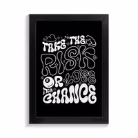 تابلو تایپوگرافی، طرح take the risk، کد کالا: PF-15039