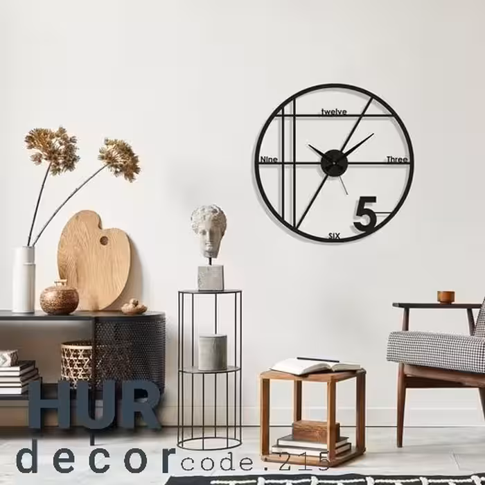 ساعت دیواری تمام فلز هور دکور کد 215
