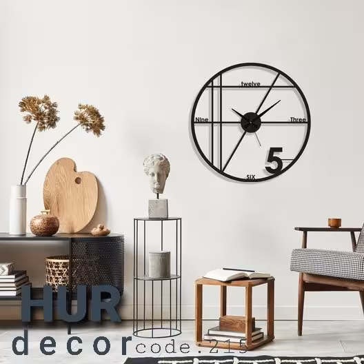 ساعت دیواری تمام فلز هور دکور کد 215