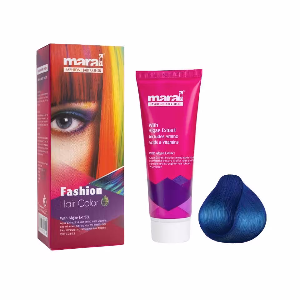 رنگ مو فانتزی آبی برند مارال حجم 80میل