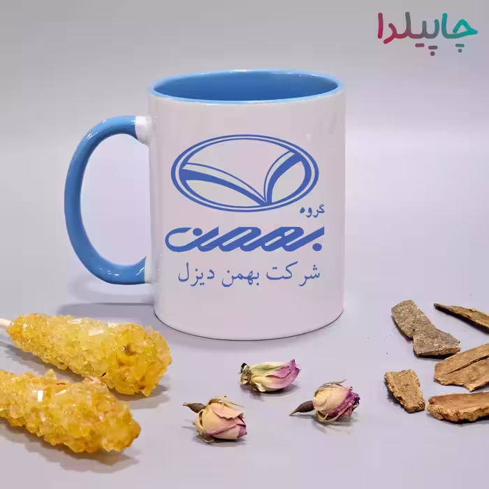 لیوان با لوگو گروه بهمن