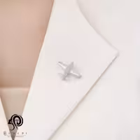 گل سینه نقره زنانه هواپیما صدفی مدل OE C3