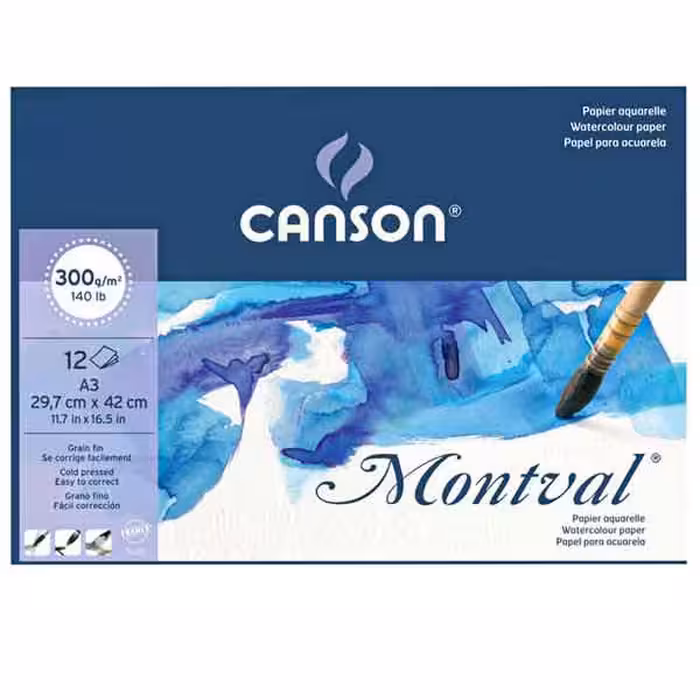 بلوک مقوا آبرنگ کانسون سایز A3 (ابعاد 42*29.7 سانتیمتر)