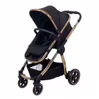 سرویس کالسکه دو‌تکه ببکو Bebeko طلایی و مشکی مدل Diamond