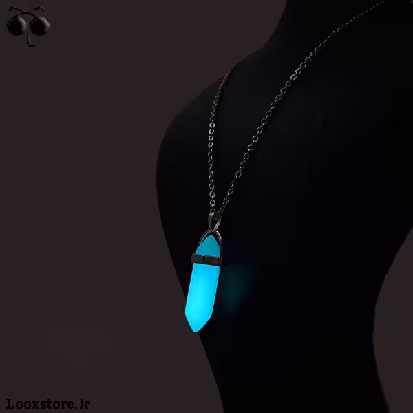 گردنبند مدل منشوری سبز شبتاب (آبی شو)