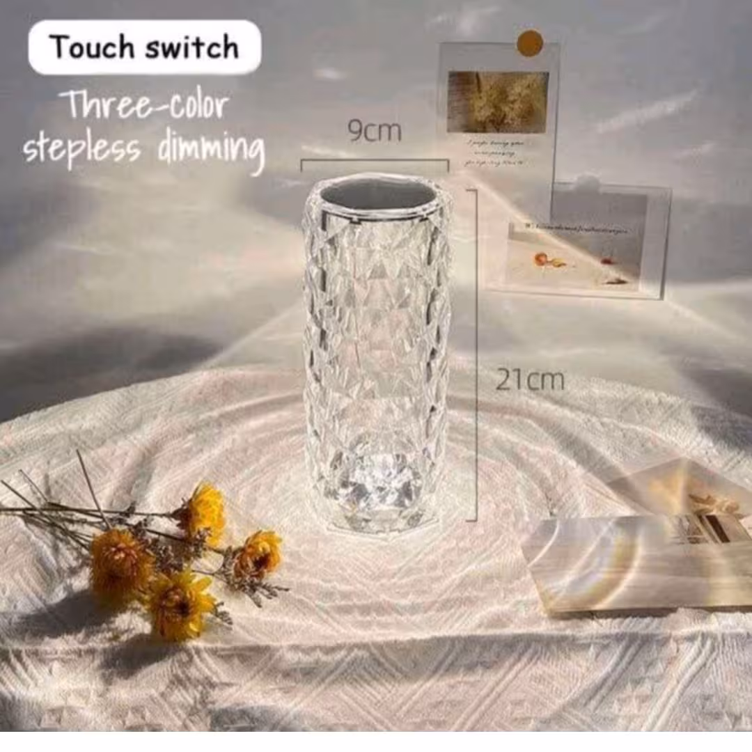 چراغ خواب کریستالی رنگارنگ باقابلیت تغییر  رنگ- شارژی USB -  کنترل دار