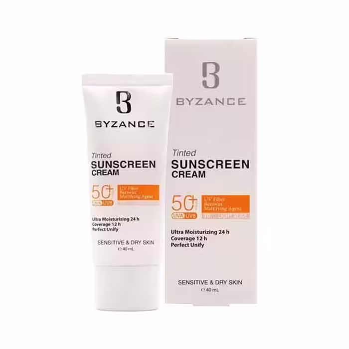 کرم ضدآفتاب رنگی SPF 50 پوست خشک بیزانس