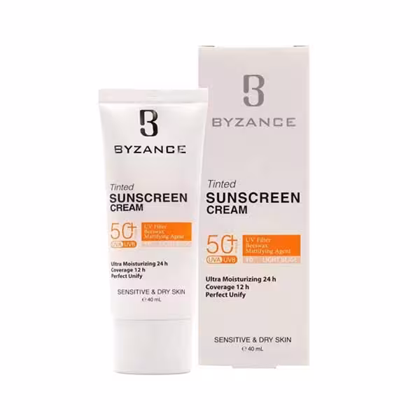 کرم ضدآفتاب رنگی SPF 50 پوست خشک بیزانس