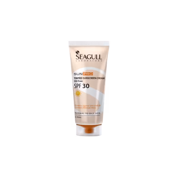 ضد آفتاب رنگی فاقد چربی سی گل SPF30 مناسب پوست های چرب و معمولیSeagull Tinted Sunscreen SPF 30 cream Oil Free