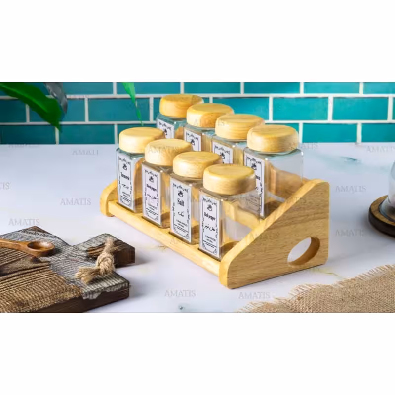 جا ادویه مربع 2 پله خوابیده 8 عددی رابروود کد 43081 از برند لونا رابروود