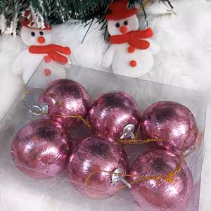 گوی کریسمس صورتی قطر 6 سانت