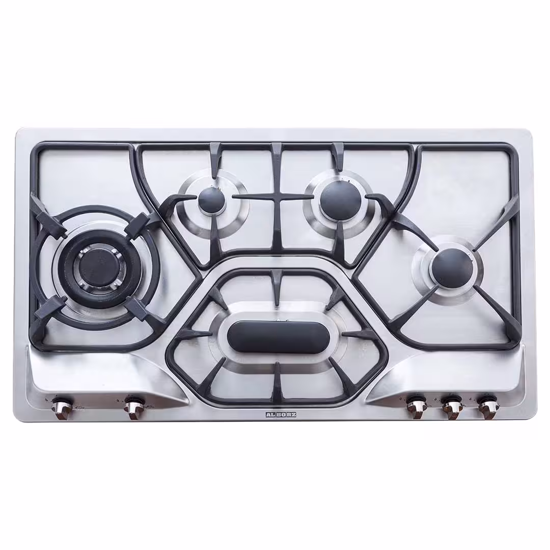 اجاق گاز صفحه ای استیل البرز مدل S 5908 با قطعات ایتالیایی