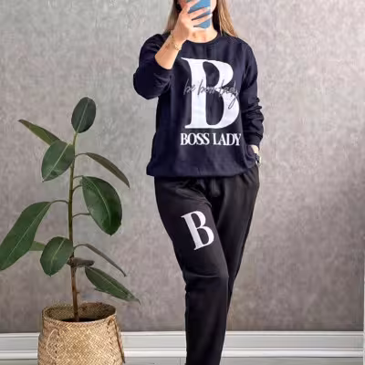 بلوز و شلوار دورس پنبه پاییزه مدل BOSS LADY