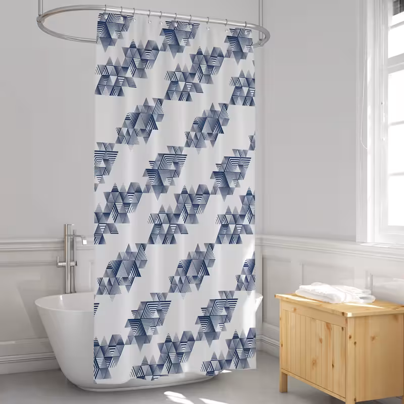 پرده حمام دلفین مدل EV-1619 سایز 180×200 سانتی متر