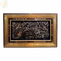 تابلو قلمزنی با قاب خاتم کاری 50در80 ترنج