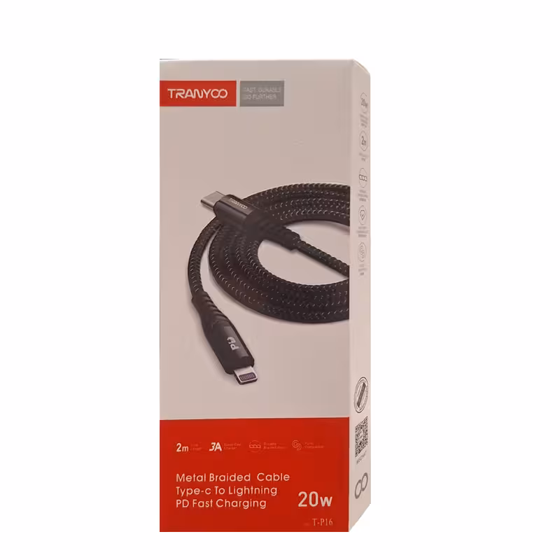کابل تبدیل USB-C به لایتنینگ ترانیو مدل P16 طول 2 متر